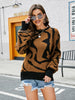 Printed Round Neck Long Sleeve Sweater test