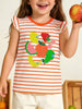 Children's Striped Fruit Print Ruffle Sleeve Tee test