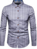 Men's Pus Size Plaid Button Up Long Sleeve Shirt test