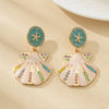 Rhinestone Shell Dangle Earrings test