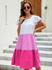 Full Size Color Block Tiered Ruffle Summer Dress Plus Size test