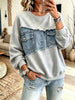 Full Size Denim Patchwork Dropped Shoulder Sweatshirt Plus Size test