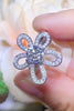 1 Carat Moissanite Flower-Shape Open Ring test