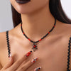 Halloween Spider Web Beaded Necklace test