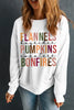 Letter Graphic Round Neck Long Sleeve Sweatshirt test