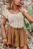 Openwork Ruffled Scoop Neck Knit Top test