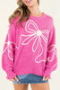 Bow Round Neck Dropped Shoulder Sweater test