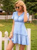 Ivy Lane Frill V-Neck Short Sleeve Ruffle Hem Dress test