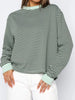 Striped Oversized Round Neck Sweatshirt test