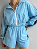 Zip Up Long Sleeve Jacket and Shorts Set test
