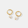 Gold-Plated Titanium Steel Pearl Earrings test
