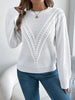Openwork Round Neck Long Sleeve Sweater test