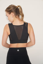 I Am Treasured Mesh Panel Quick Dry Butter Black Bra