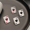 Poker Card Ace of Hearts Stud Earrings test