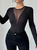 Mesh Detail Round Neck Long Sleeve Top test