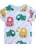 Children's Cartoon Construction Vehicle Print Crew Neck Short Sleeve T-Shirt test