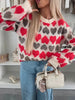 Heart-Patterned Round Neck Sweater test