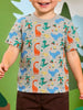 Children's Dinosaur Print Crew Neck Short Sleeve T-Shirt test