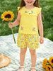 Children's Floral Embroidered Top and Printed Shorts Set test