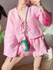 Tie Front Long Sleeve Top and Shorts Set test