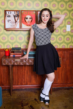 Boat Neck Top in Geometric Print - Small only