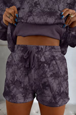 Abstract Woodland Camo Print Baggy Pullover Drawstring Shorts Set - Shopimist