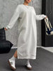 Plus Size Casual Slit Long Sleeve Sweatshirt Dress