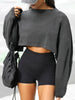 Round Neck Long Sleeve Crop Sweatshirt test