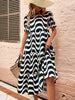 Wavy Striped Round Neck Short Sleeve Dress test