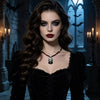 Gothic Horror Scream Mask Beaded Pendant Necklace test