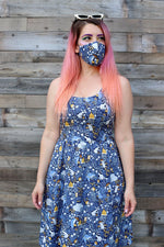 Busy Bees/Blue Gingham Mask