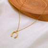 18K Gold-Plated Horseshoe Pendant Necklace test