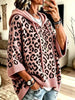 Full Size Leopard Print Hooded Knit Sweater Plus Size test