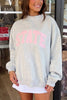 Exposed Seam Mock Neck STATE Letter Graphic Loose Sweatshirt test