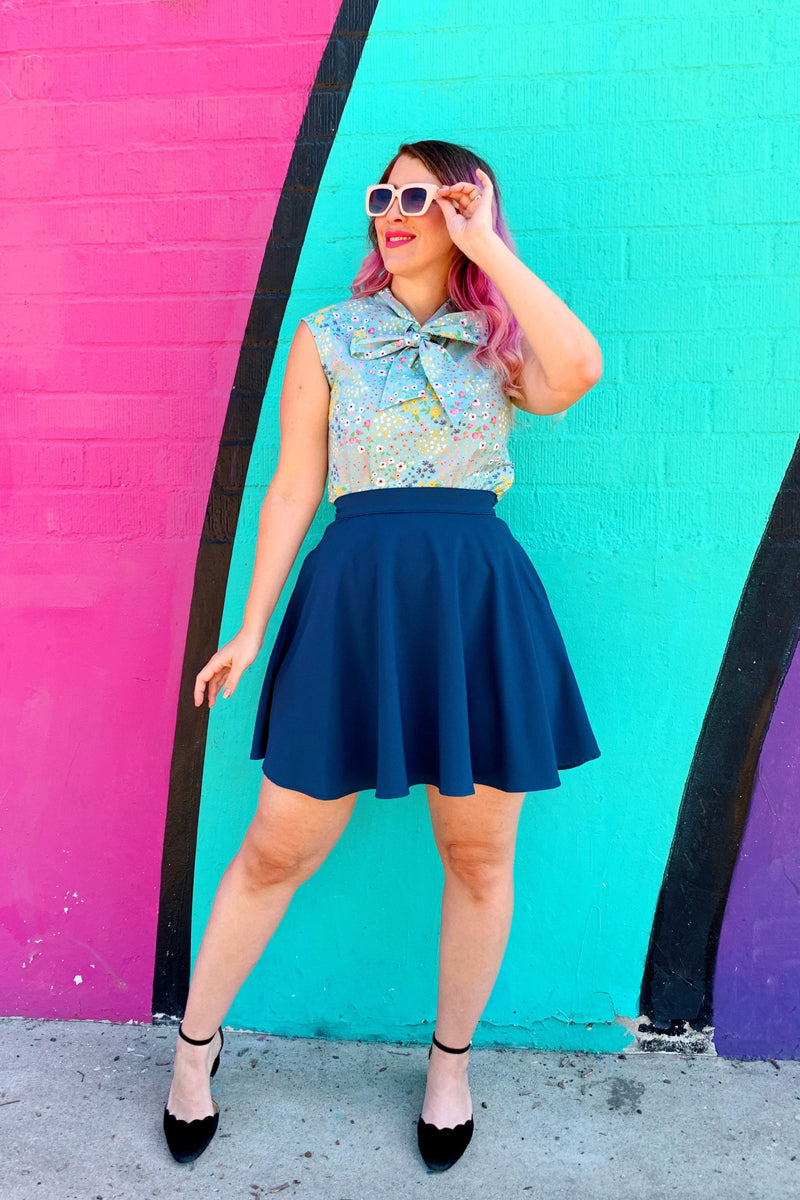 Ocean Blue Skater Skirt