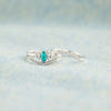 Artificial Turquoise V Shape Inlaid Zircon Ring test