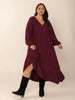 Plus Size Ruffled Hem V-Neck Balloon Sleeve Dress test