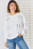 Sequin Baseball Round Neck Dropped Shoulder Sweatshirt test