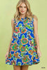 Umgee Abstract Print Sleeveless Shift Dress