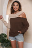 Asymmetrical Long Sleeve Two-Tone Cutout Sweater test
