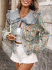 Floral Ruffle Collar Denim Jacket test