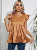 Full Size Ruffled Leopard Cap Sleeve Top test