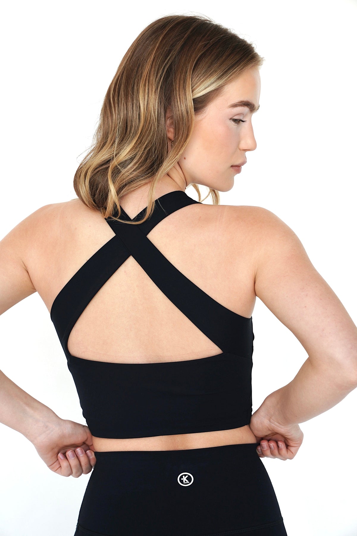 I Am Wonderful Halter Neck Black Bra