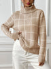 Plaid Turtleneck Long Sleeve Sweater test