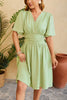 Ruched Surplice Short Sleeve Dress test