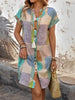Full Size Geometric Print Button-Down Shirt Dress Plus Size test