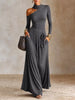 Asymmetric Cutout Long Sleeve Maxi Dress test