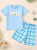 Children's Embroidered Round Neck Tee and Shorts Set test