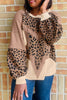 Leopard Star Patchwork Round Neck Sweatshirt test