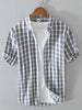 Men's Plus Size Casual Plaid Short Sleeve Shirt test